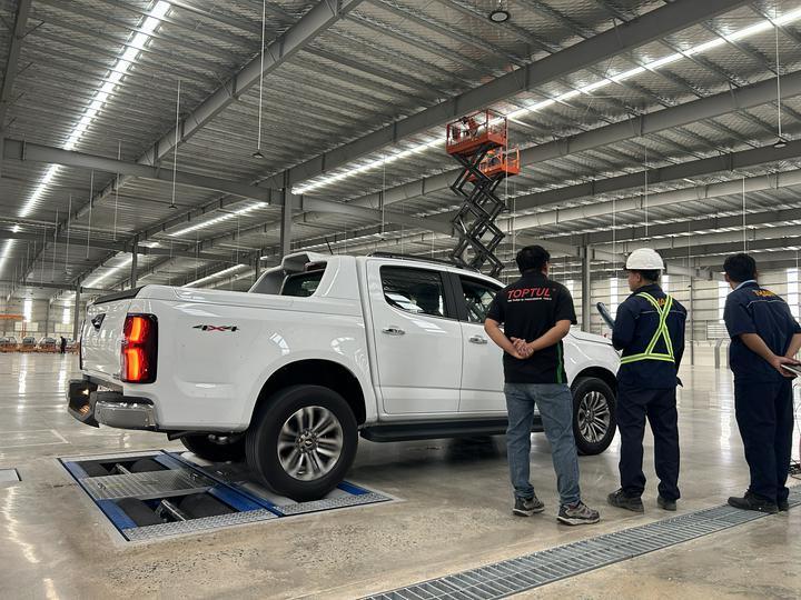 Марка Cartesy CTGT-3-3C Роликовая испытательная линия для транспортных средств Trinity Роликовый тестер тормозов с однопластинчатым тестером бокового скольжения с нагрузкой на ось для легковых автомобилей